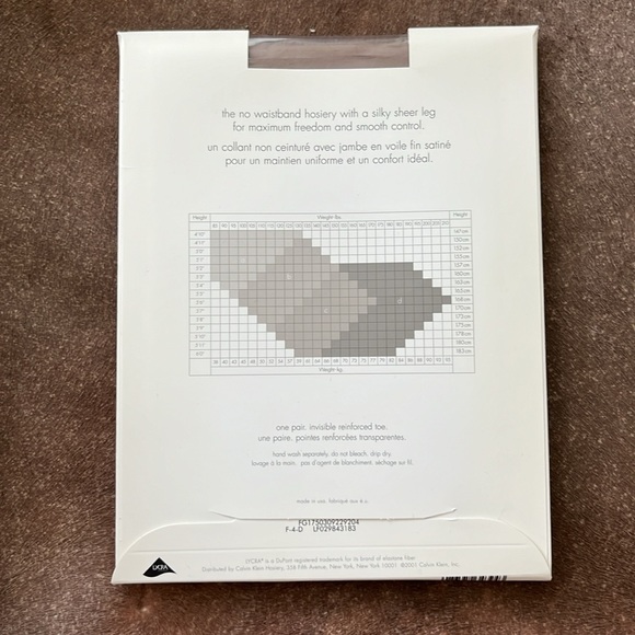 Calvin Klein Zero Waistband Comfort Control Top Pantyhose Tights - Picture 5 of 6